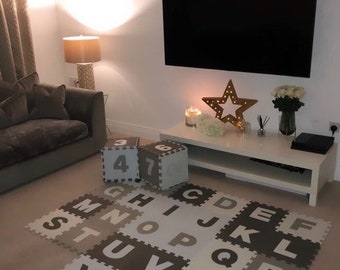 grey foam play mat