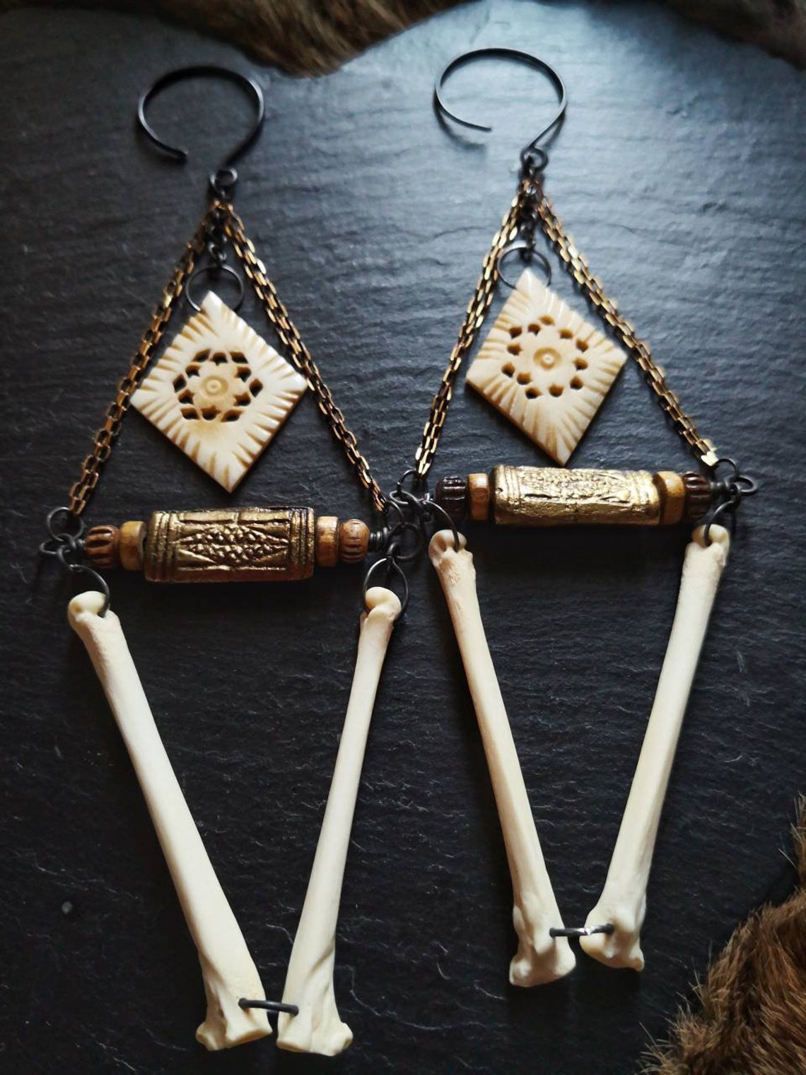 Bone Ear Hangers Bone Ear Hangers Stretched Ears and Etsy