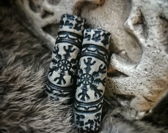 Viking Rune Dread Beads, Dreadlock Beads