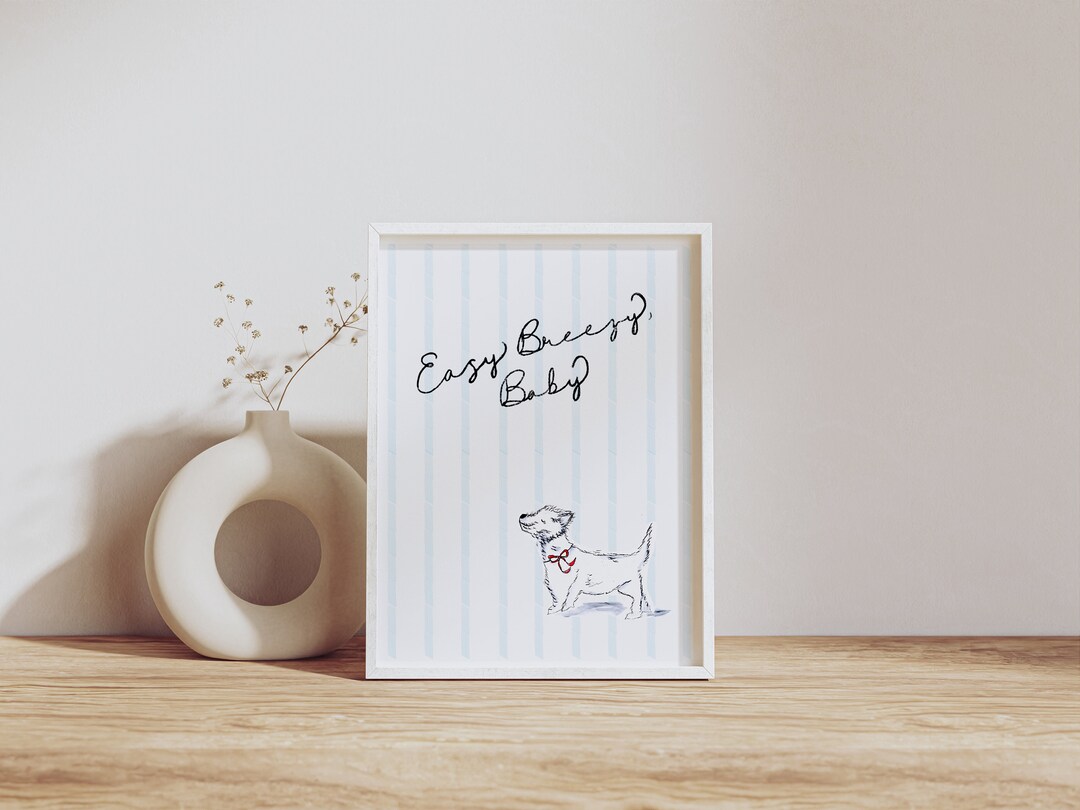 Westie Easy Breezy Dog Print; Black and White Dog Print , Dog ...