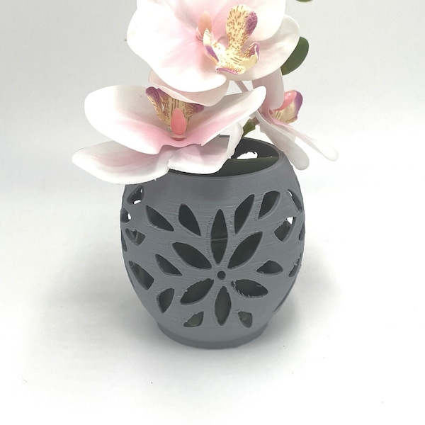 Cache-pot d'orchidées unique pour orchidées et fleurs imprimées en 3D, géométrique, abstrait, unique, cadeau, vacances, mignon, anniversaire, plantes