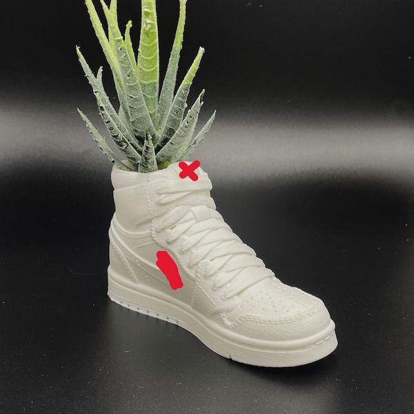 Nike Shoe Jordan One Planter Pot for Succulents and Flowers 3D Printed, Personalized gift for birthdays and holidays