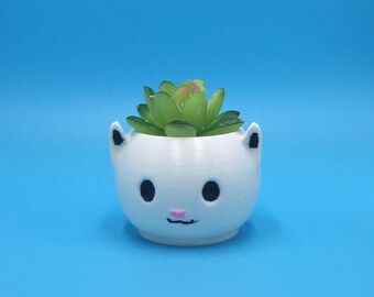 Jardinière chat, cadeau unique personnalisé pour elle, succulente, chaton, impression 3D