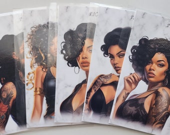 A6 Savings Challenge Envelopes, Tattoo Design, Set of 5