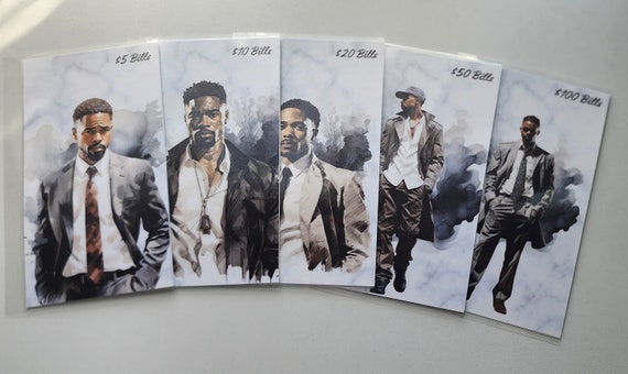 A6 (Personal) Savings Challenge Grey Envelopes Men