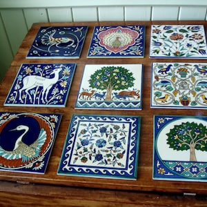 Niesamowite, zabytkowe płytki dekoracyjne firmy Euro-ceramic, w idealnym stanie, żywe kolory