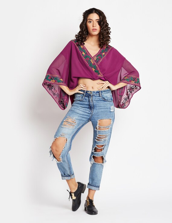 high low kimono top