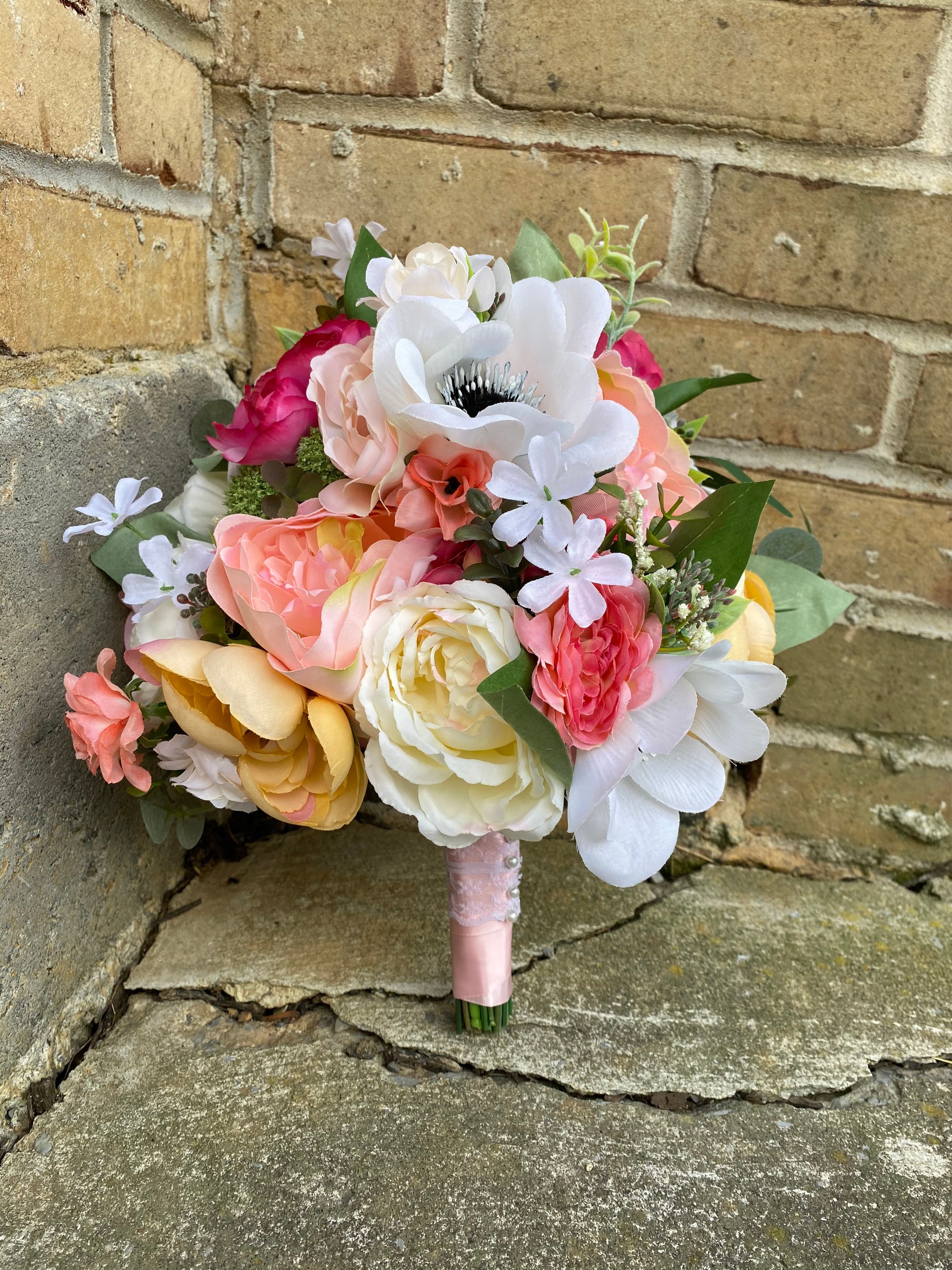 Spring Wedding Flower Set Bride Bridesmaid Bouquets Groom Etsy