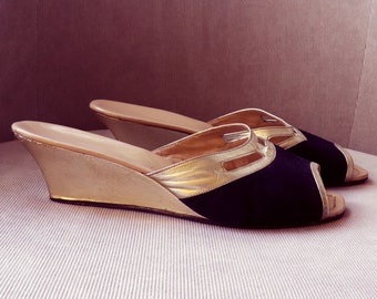Vintage Flirto Black Marabou High Heel Bedroom Slippers Etsy