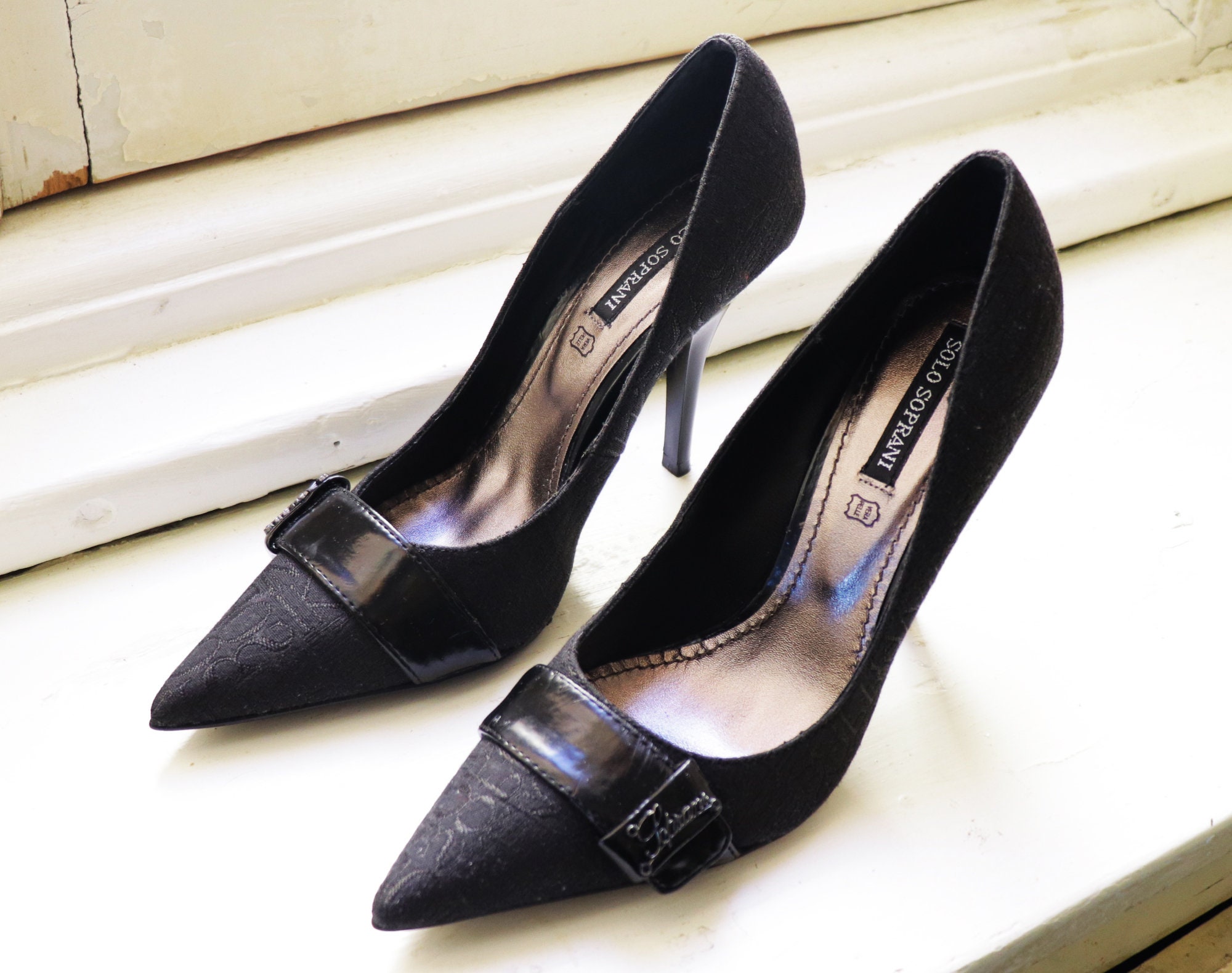 Solo Soprani Black Pumps / High Heels Soprani Pointed Shoes - Etsy