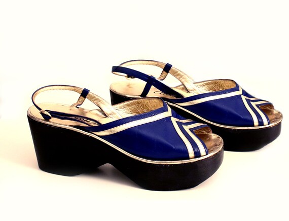 Enzo Albanese Vintage platform wooden clogs open