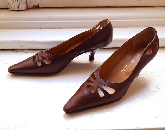 Renzo Novelli kitten heel pointed pumps / 1940'