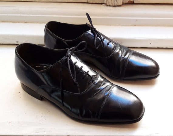 J&W Dawson Black Leather Men's Oxford Lace up Shoes / | Etsy