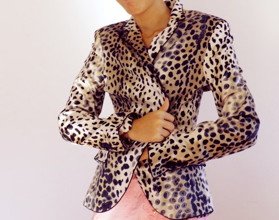 Animal print blazer 90's vintage / leopard print b