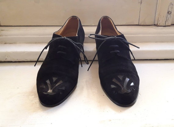 KRIZIA Milano vintage 1980's lace up oxford black