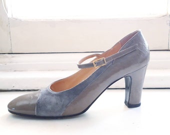 1920&#39; s Charleston style light grey Mary Jane pumps/dancing swing shoes / gatsby shoes