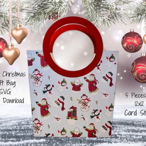 Große Geschenktasche SVG, Weihnachtsgeschenk tasche für Silhouette, Weihnachtsgeschenk Tasche für Cricut, SVG Geschenktasche, Easy SVG