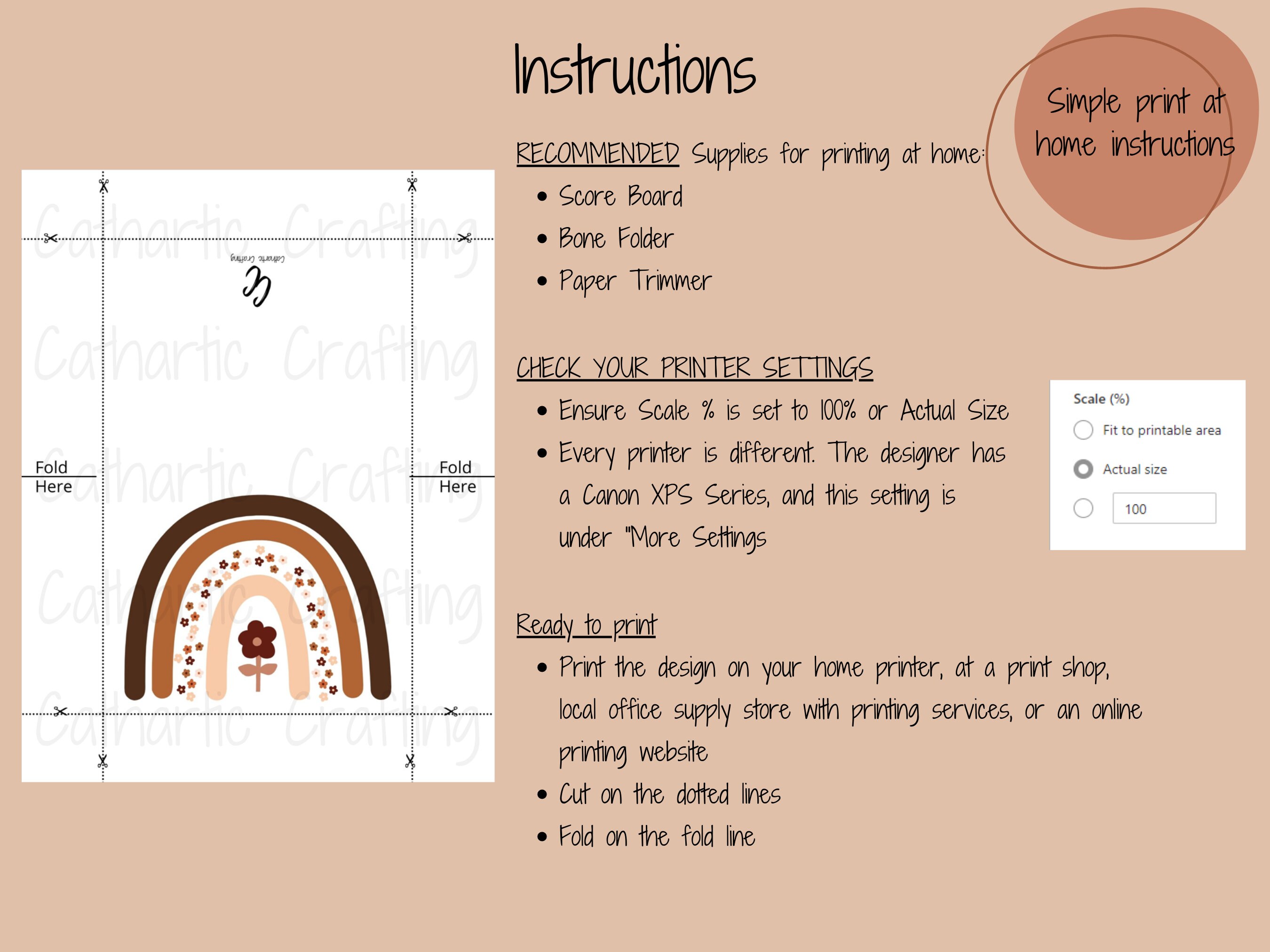 Boho Note Card, Boho Rainbow Blank Note Card, Printable Boho Note Card ...