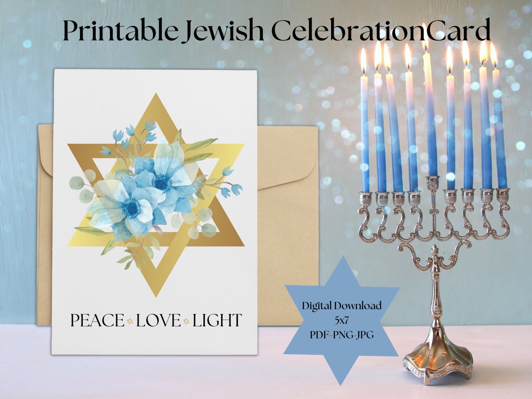 Printable Jewish Celebration Card, Print at Home Jewish Celebration ...