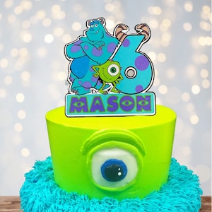 Monsters Personalized Cake Topper, Monsters Name & Age Cake Centerpiece, Monsters Party Supplies, Monsters Birthday Cake Decor
