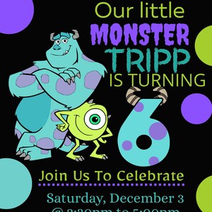 Monsters Age 6 Invitation, Monsters Editable Birthday Invitation, Monsters Theme DIY Party Invitation, Monsters Birthday Supplies