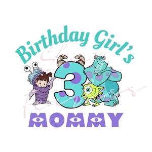 Monsters Birthday Girl Boy Mommy Daddy etc custom image, Monsters Parents Party Shirt Image, Custom Monsters Birthday PNG or JPG Image