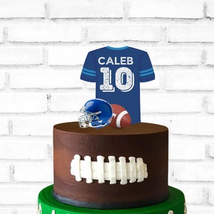 Custom Football Uniform Cake Topper, Personalized Football Cake Topper, Football Party Decoration, Sports Cake Decor