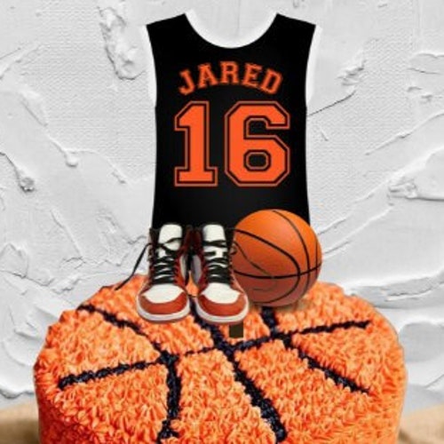 Custom Basketball Jersey Cake Topper Personalized Basketball Etsy