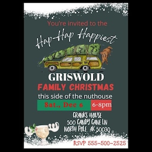 Christmas Vacation Station Wagon Party Invitation, Christmas Party Invitation,