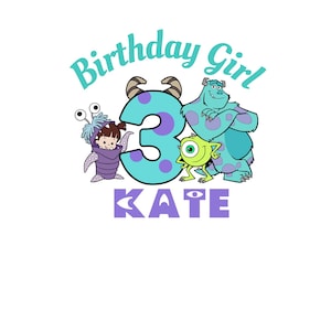Personalized Monsters Boo Birthday Girl Png Design, Monsters Birthday Shirt Digital Image, Custom Monsters and Boo Party Digital PNG Image