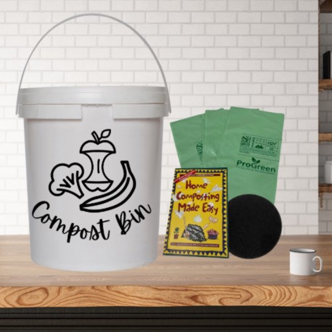 Home Composting Kit Kitchen Compost Filtered Storage Bin Etsy