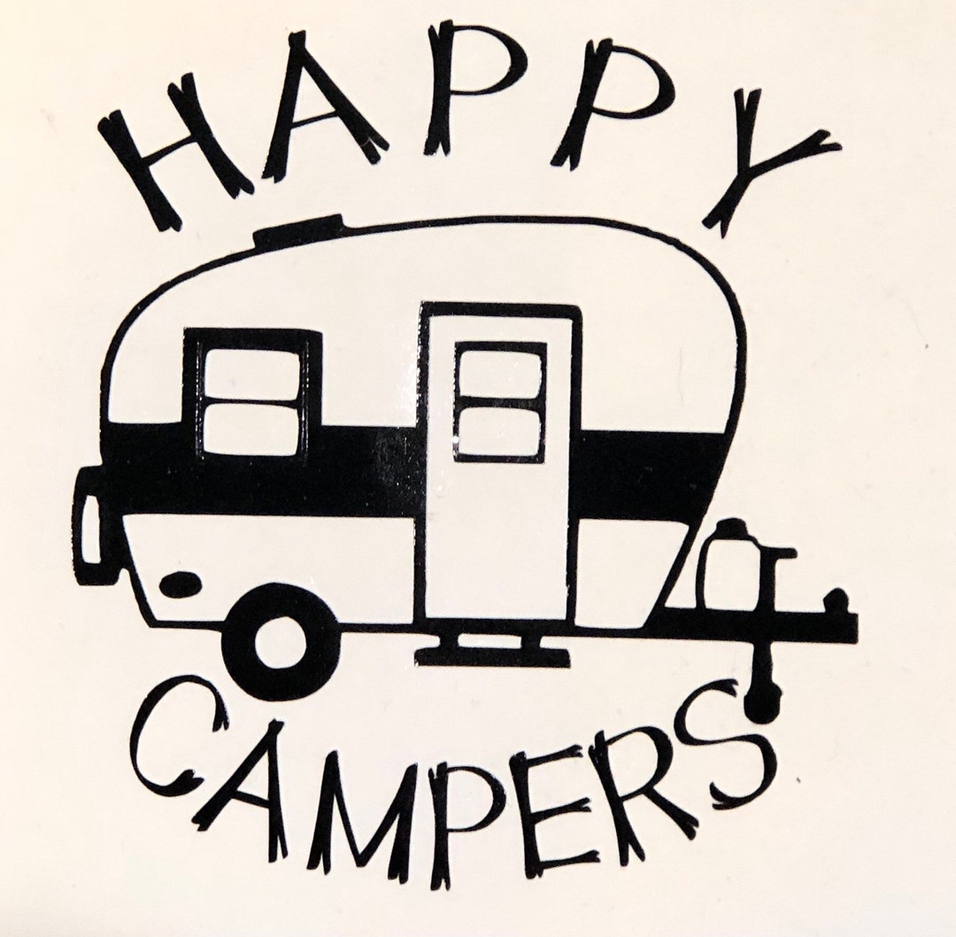 Happy Campers Window Decal Camping Cup Tumbler Sticker - Etsy