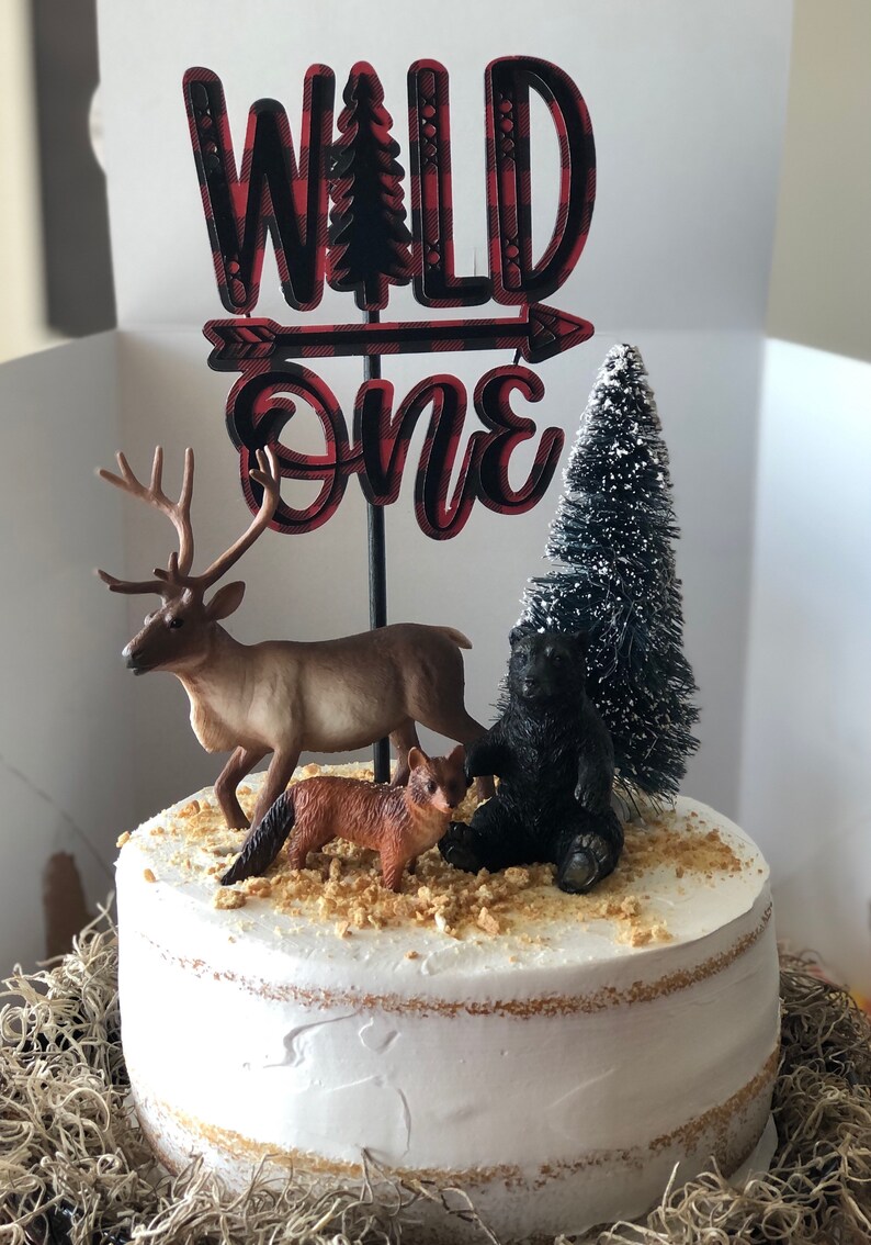 Wild One Buffalo Plaid Cake Topper ONLY Lumberjack Cake Etsy