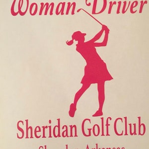 Personalized Woman Driver Golf Decal, Golf Cart Decal for Women, Lady Golfer Sticker for Cart, Cute Woman Golf Decal,