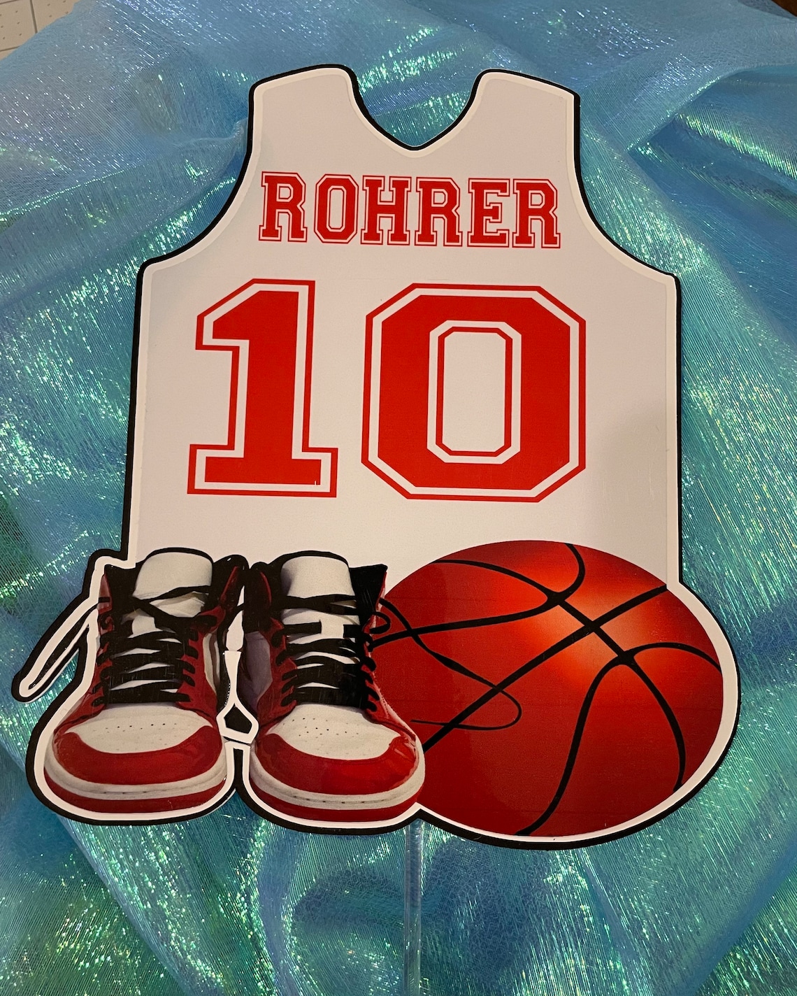 Custom Basketball Jersey Cake Topper Personalized Basketball Etsy