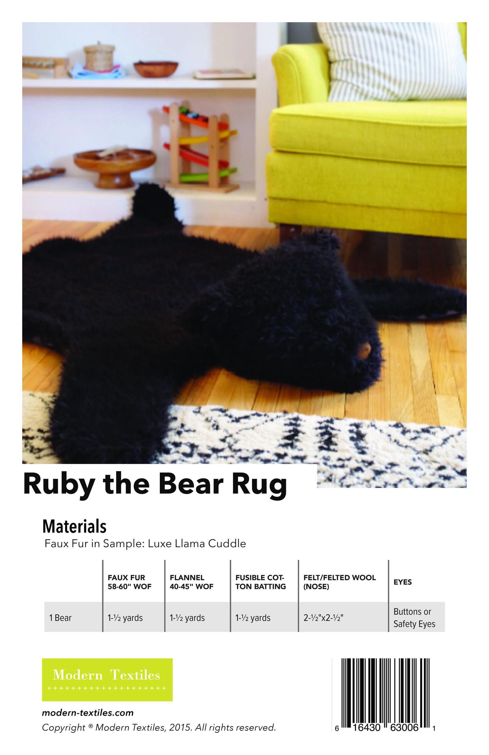 Fake Bear Rug Pattern Ruby the Bear Rug PDF Sewing Pattern/ Bear Rug Pattern/kids Toys ...