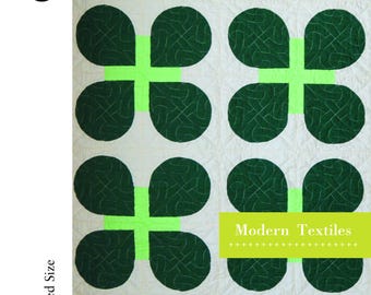 Clover PDF Quilt Pattern/ Curve Quilt pattern/Modern quilt pattern /Fat Quarterd Quilt/ Modern Quilting/ Throw Quilt / Baby Quilt /Bed Size
