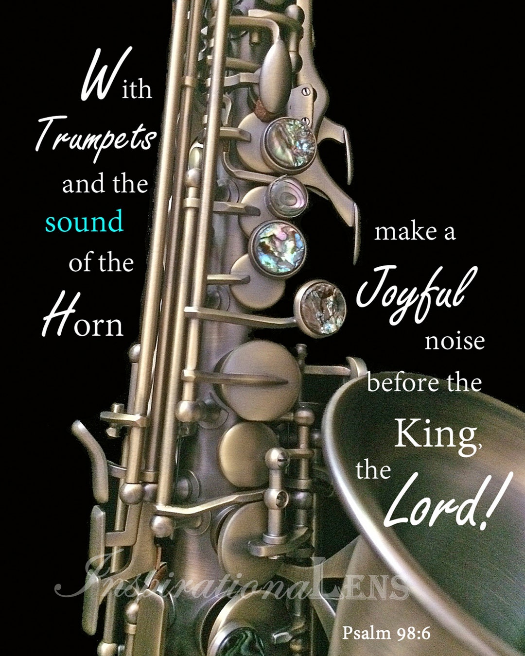 Scripture Musical Instrument Photography, Saxofón Suprano, Salmo 98:6 ...