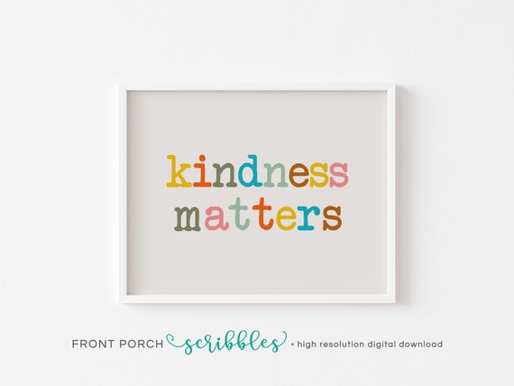 Kindness Matters Printable Be Kind Classroom Decor Positive | Etsy