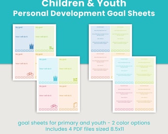 Goal Sheet Printable Download | LDS Children and Youth Program Young Women, Young Men, Primary, Personal Development Latter-Day Saints