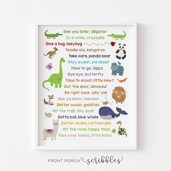 See You Later Alligator Print Goodbye Sign Later Alligator Etsy