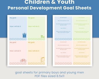 Goal Sheet Printable Download | LDS Children and Youth Program Young Women, Young Men, Primary, Personal Development Latter-Day Saints