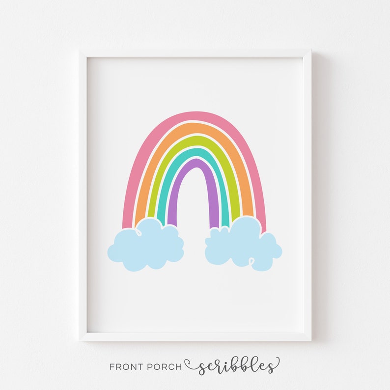 Rainbow Nursery Decor Rainbow Wall Art Girl Bedroom Decor Etsy