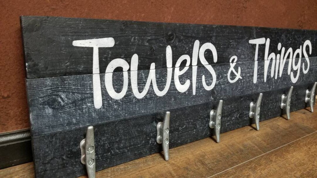 Custom Towel Racks Custom Towel Rack Wood Rustic With Marine Cleats - Etsy
