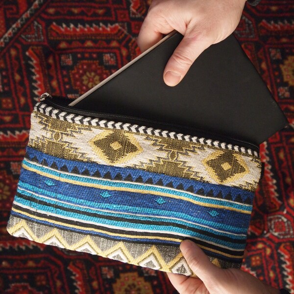 Abendtasche, Tablet Tasche, Kosmetiktasche, Federtasche, Schutzhülle für Tablet, Kulturtasche, Schmuck, Ethno Muster, Boho,