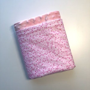 Minky & Flannel Baby Blanket Geometric Rainbow Pink