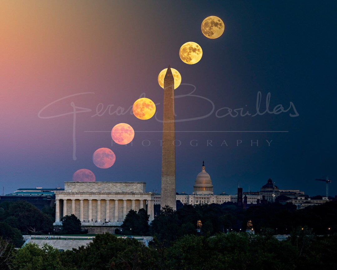 From Sunset to Dusk ~ Composite of the Hunter’s Moon (october) Rising ...