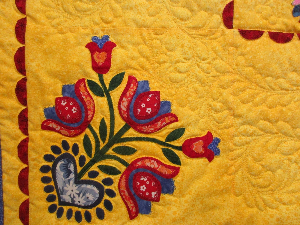 HANDMADE, Folk Art, Artistic Wall Hanging, Quilts for Sale, Applique