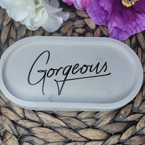Natural Oval Tray, Concrete Tray, Bathroom Tray, Trinket Tray, Candle Tray, Candle Holder, Jewelry Tray, Decorative Tray, Gift, Home Decor