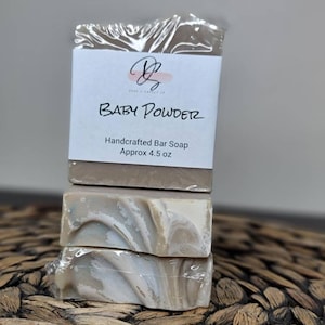Baby powder Scented Handmade Soap, Cold Process soap, Bar Soap